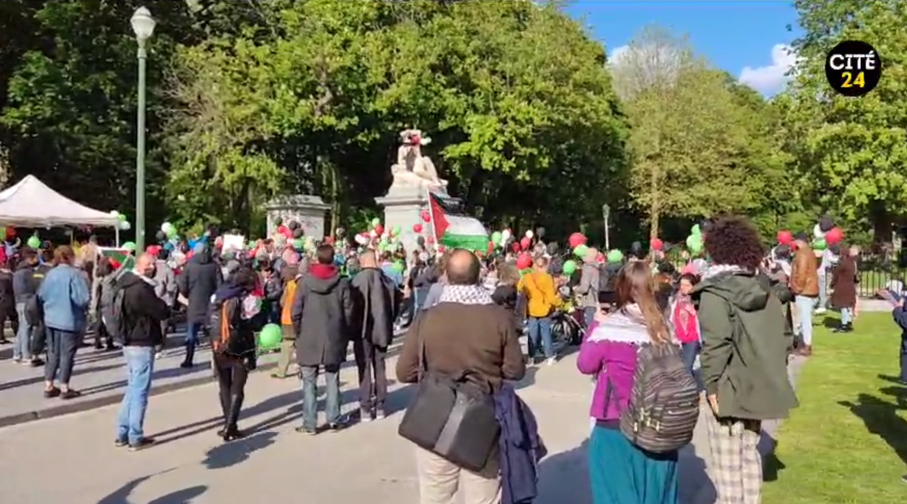 Rassemblement en soutien aux Palestiniens à Bruxelles, ce 26 mai 2021.