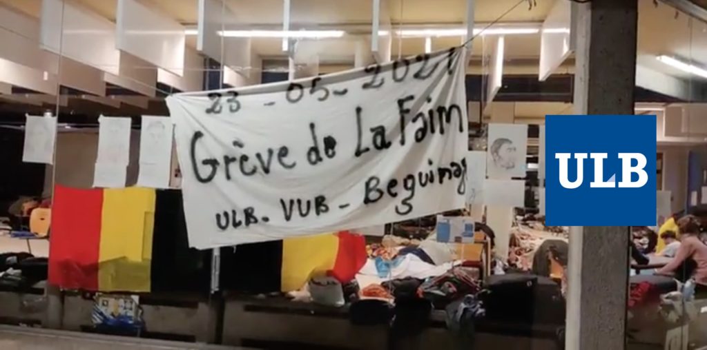 Grève de la faim à l'ULB, VUB et l'église du Béguinage.