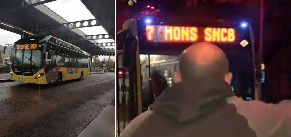 Bus de remplacement du train SNCB (Luttre et Mons, Belgique, octobre 2021)