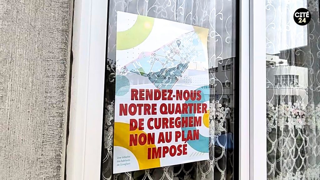 Affiche "Rendez-nous notre quartier, Non au plan imposé".